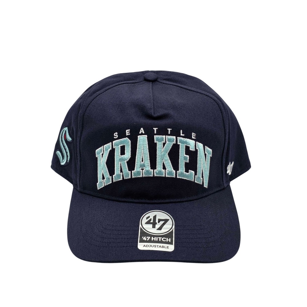 '47 Brand Seattle Kraken NHL Block Arch Hitch Snapback Hat Cap Deep Sea Blue NEW